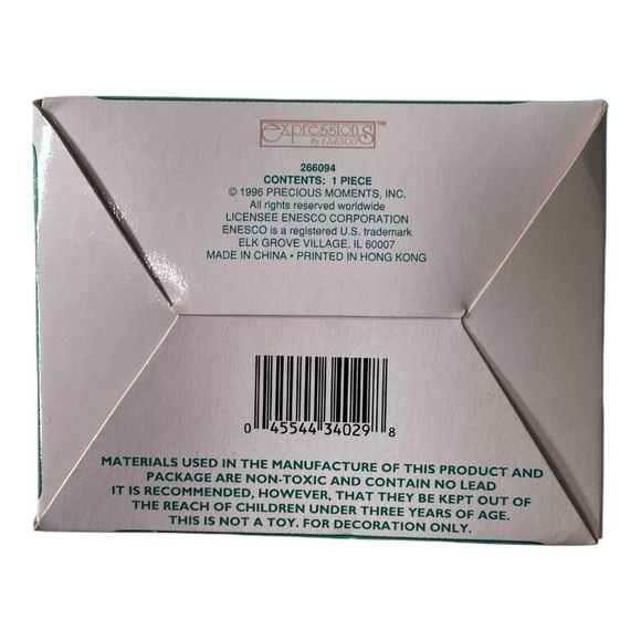 Vintage Enesco 1996 Precious Moments Boy With Christmas Tree Holiday Ornament - Picture 5 of 6